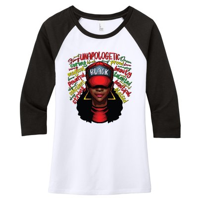 African Queen Black History Month African American Ladies Women's Tri-Blend 3/4-Sleeve Raglan Shirt