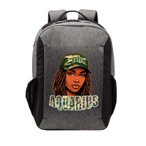 Aquarius Queen Black Woman Camo Hat Locs Birthday Vector Backpack