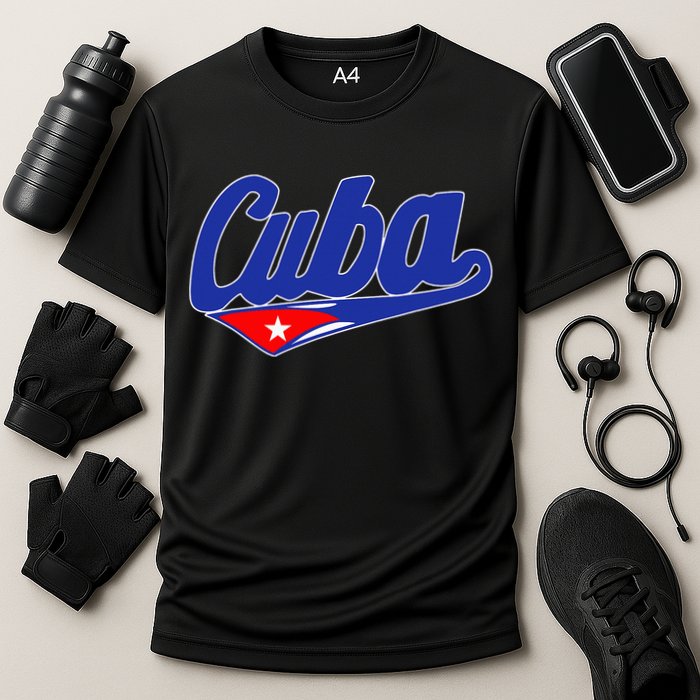 Asere Que Bola Cuban Havana Cuba Cuban Flag Baseball Cooling Performance Crew T-Shirt