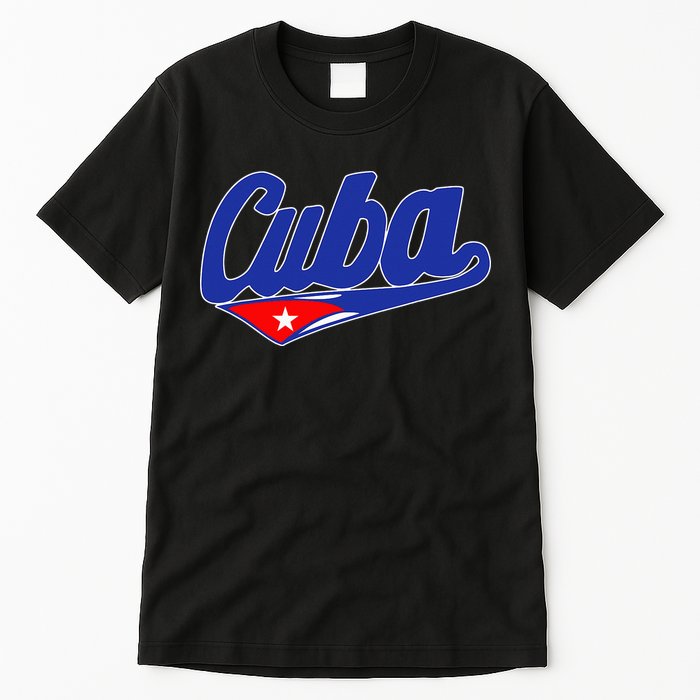 Asere Que Bola Cuban Havana Cuba Cuban Flag Baseball Tall T-Shirt