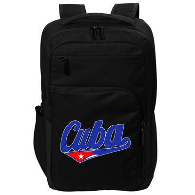 Asere Que Bola Cuban Havana Cuba Cuban Flag Baseball Impact Tech Backpack