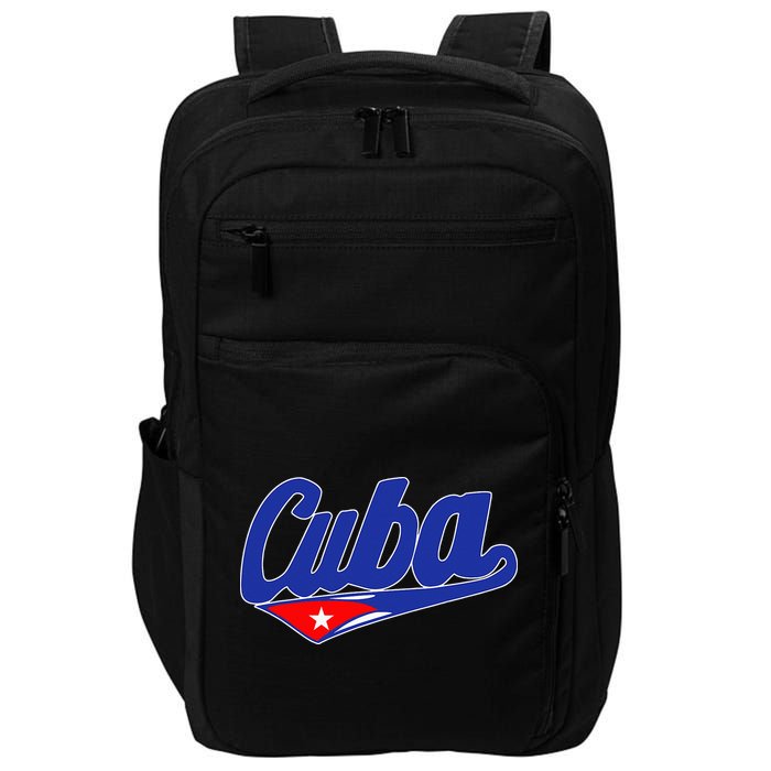 Asere Que Bola Cuban Havana Cuba Cuban Flag Baseball Impact Tech Backpack