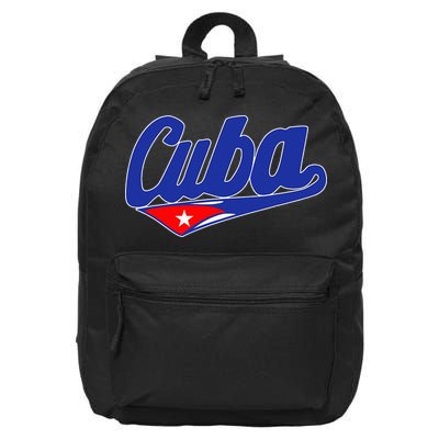 Asere Que Bola Cuban Havana Cuba Cuban Flag Baseball 16 in Basic Backpack