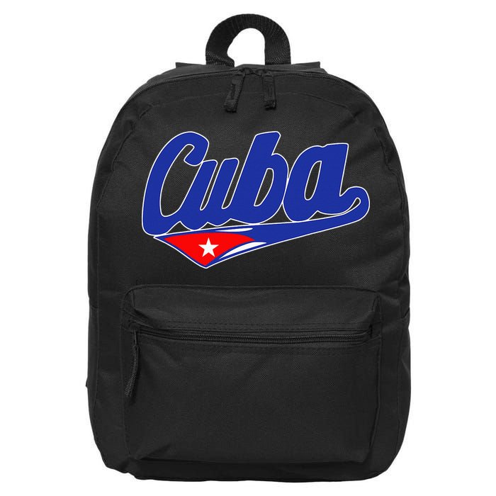 Asere Que Bola Cuban Havana Cuba Cuban Flag Baseball 16 in Basic Backpack