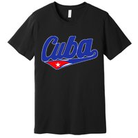 Asere Que Bola Cuban Havana Cuba Cuban Flag Baseball Premium T-Shirt
