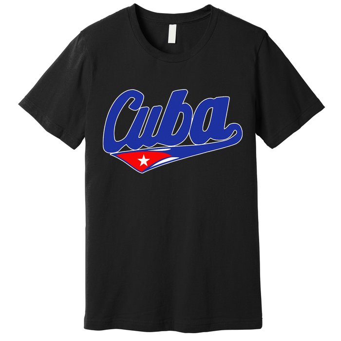 Asere Que Bola Cuban Havana Cuba Cuban Flag Baseball Premium T-Shirt