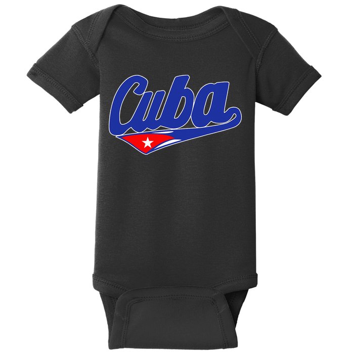 Asere Que Bola Cuban Havana Cuba Cuban Flag Baseball Baby Bodysuit
