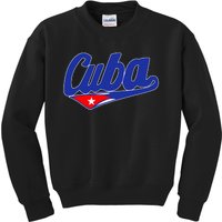 Asere Que Bola Cuban Havana Cuba Cuban Flag Baseball Kids Sweatshirt