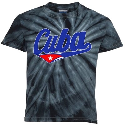 Asere Que Bola Cuban Havana Cuba Cuban Flag Baseball Kids Tie-Dye T-Shirt