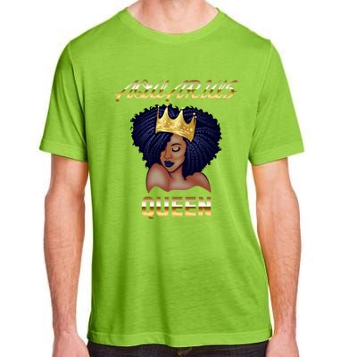 Aquarius Queen Born In Januaryfebruary Black Queen Birthday Funny Gift Adult ChromaSoft Performance T-Shirt