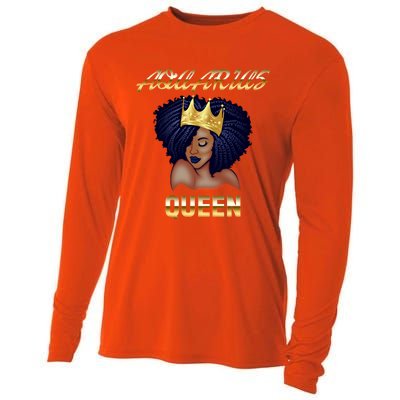 Aquarius Queen Born In Januaryfebruary Black Queen Birthday Funny Gift Cooling Performance Long Sleeve Crew