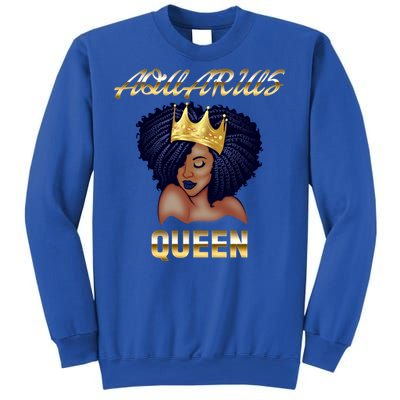 Aquarius Queen Born In Januaryfebruary Black Queen Birthday Funny Gift Sweatshirt