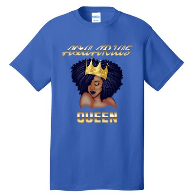 Aquarius Queen Born In Januaryfebruary Black Queen Birthday Funny Gift Tall T-Shirt