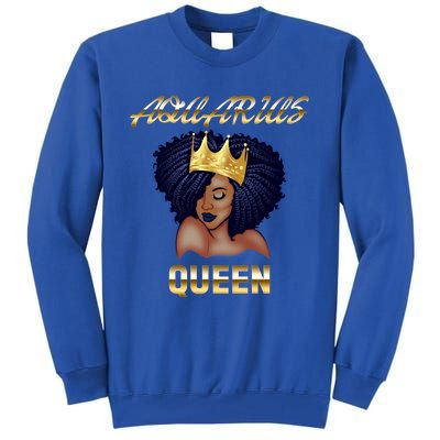 Aquarius Queen Born In Januaryfebruary Black Queen Birthday Funny Gift Tall Sweatshirt