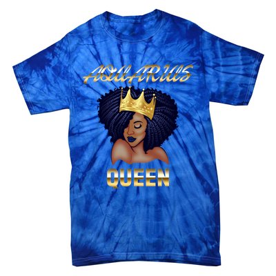 Aquarius Queen Born In Januaryfebruary Black Queen Birthday Funny Gift Tie-Dye T-Shirt