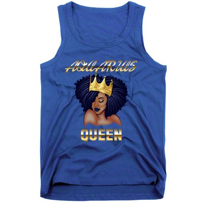 Aquarius Queen Born In Januaryfebruary Black Queen Birthday Funny Gift Tank Top