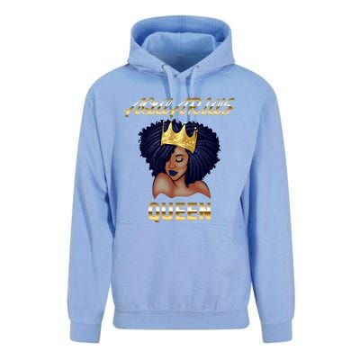 Aquarius Queen Born In Januaryfebruary Black Queen Birthday Funny Gift Unisex Surf Hoodie