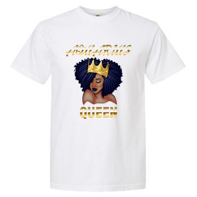 Aquarius Queen Born In Januaryfebruary Black Queen Birthday Funny Gift Garment-Dyed Heavyweight T-Shirt