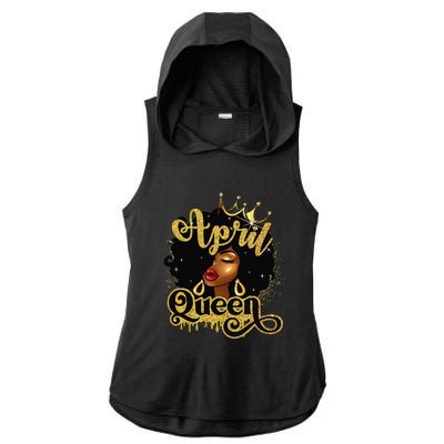 April Queen Birthday Afro African American Wo Ladies PosiCharge Tri-Blend Wicking Draft Hoodie Tank