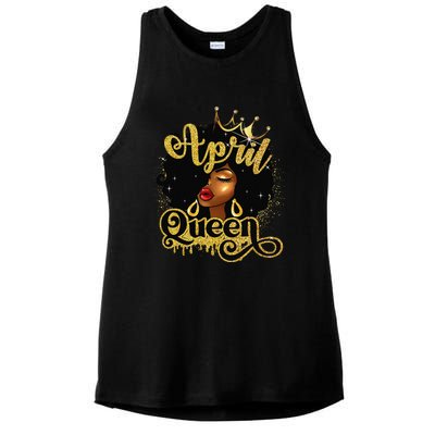 April Queen Birthday Afro African American Wo Ladies PosiCharge Tri-Blend Wicking Tank