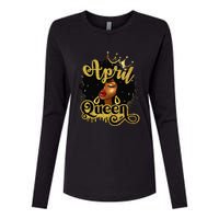 April Queen Birthday Afro African American Wo Womens Cotton Relaxed Long Sleeve T-Shirt