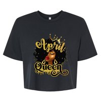 April Queen Birthday Afro African American Wo Bella+Canvas Jersey Crop Tee