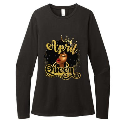 April Queen Birthday Afro African American Wo Womens CVC Long Sleeve Shirt