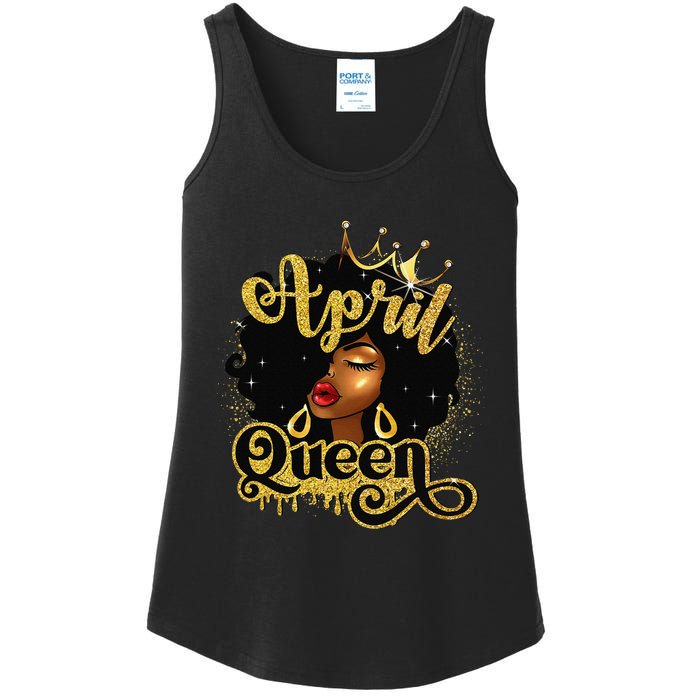 April Queen Birthday Afro African American Wo Ladies Essential Tank