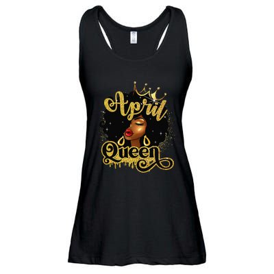 April Queen Birthday Afro African American Wo Ladies Essential Flowy Tank