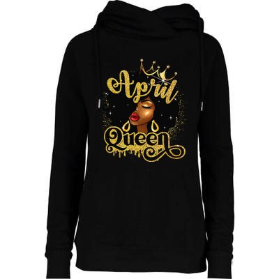 April Queen Birthday Afro African American Wo Womens Funnel Neck Pullover Hood