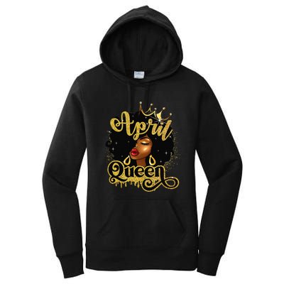 April Queen Birthday Afro African American Wo Women's Pullover Hoodie