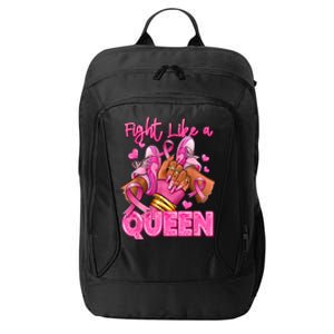 Afro Queen Black Women Breast Cancer Survivor Ribbon City Backpack