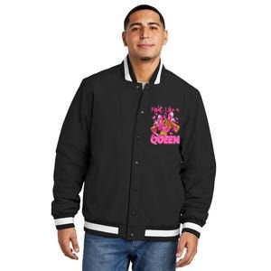 Afro Queen Black Women Breast Cancer Survivor Ribbon Insulated Varsity Jacket