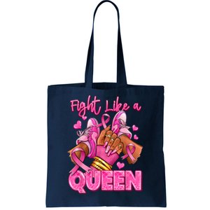 Afro Queen Black Women Breast Cancer Survivor Ribbon Tote Bag