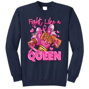 Afro Queen Black Women Breast Cancer Survivor Ribbon Tall Sweatshirt