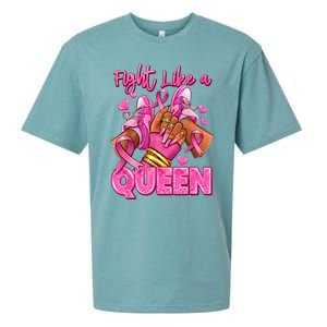 Afro Queen Black Women Breast Cancer Survivor Ribbon Sueded Cloud Jersey T-Shirt