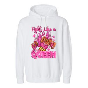 Afro Queen Black Women Breast Cancer Survivor Ribbon Garment-Dyed Fleece Hoodie