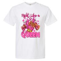 Afro Queen Black Women Breast Cancer Survivor Ribbon Garment-Dyed Heavyweight T-Shirt