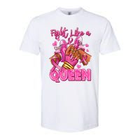 Afro Queen Black Women Breast Cancer Survivor Ribbon Softstyle CVC T-Shirt