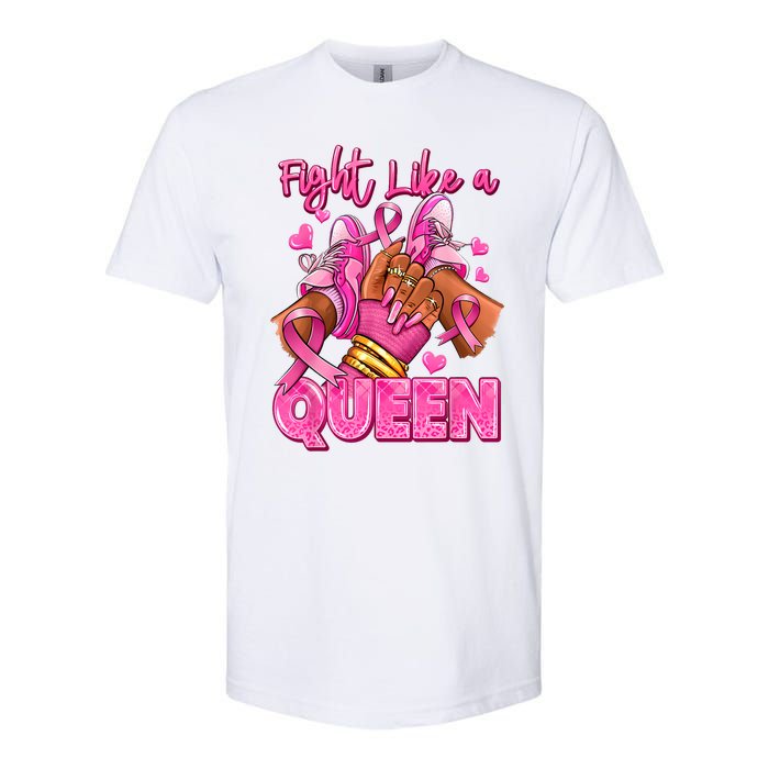 Afro Queen Black Women Breast Cancer Survivor Ribbon Softstyle CVC T-Shirt