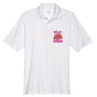 Afro Queen Black Women Breast Cancer Survivor Ribbon Men's Origin Performance Pique Polo