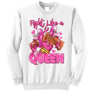 Afro Queen Black Women Breast Cancer Survivor Ribbon Sweatshirt