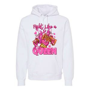 Afro Queen Black Women Breast Cancer Survivor Ribbon Premium Hoodie