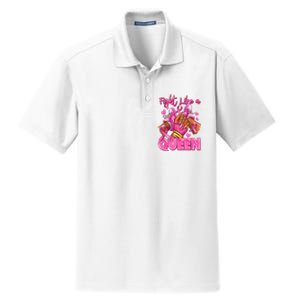 Afro Queen Black Women Breast Cancer Survivor Ribbon Dry Zone Grid Polo