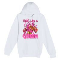 Afro Queen Black Women Breast Cancer Survivor Ribbon Premium Pullover Hoodie