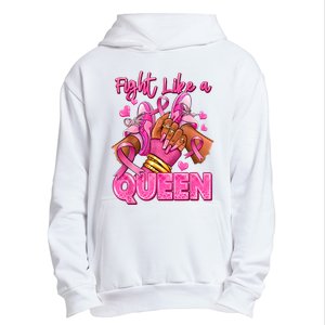 Afro Queen Black Women Breast Cancer Survivor Ribbon Urban Pullover Hoodie