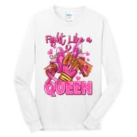 Afro Queen Black Women Breast Cancer Survivor Ribbon Tall Long Sleeve T-Shirt