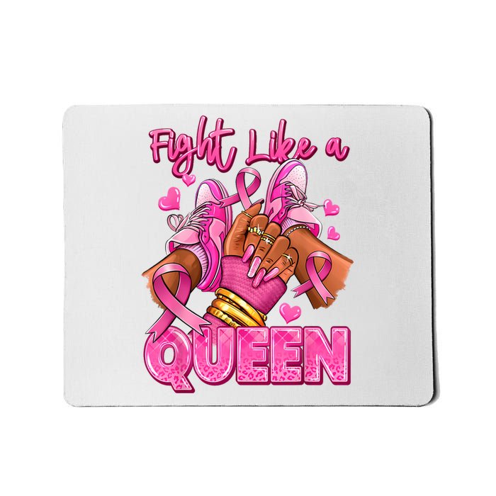 Afro Queen Black Women Breast Cancer Survivor Ribbon Mousepad