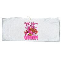 Afro Queen Black Women Breast Cancer Survivor Ribbon Large Microfiber Waffle Golf Towel