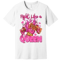 Afro Queen Black Women Breast Cancer Survivor Ribbon Premium T-Shirt